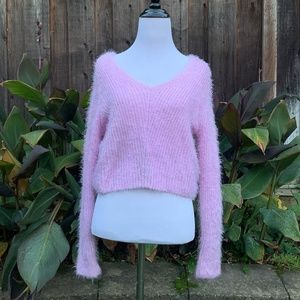 fuzzy pink sweater